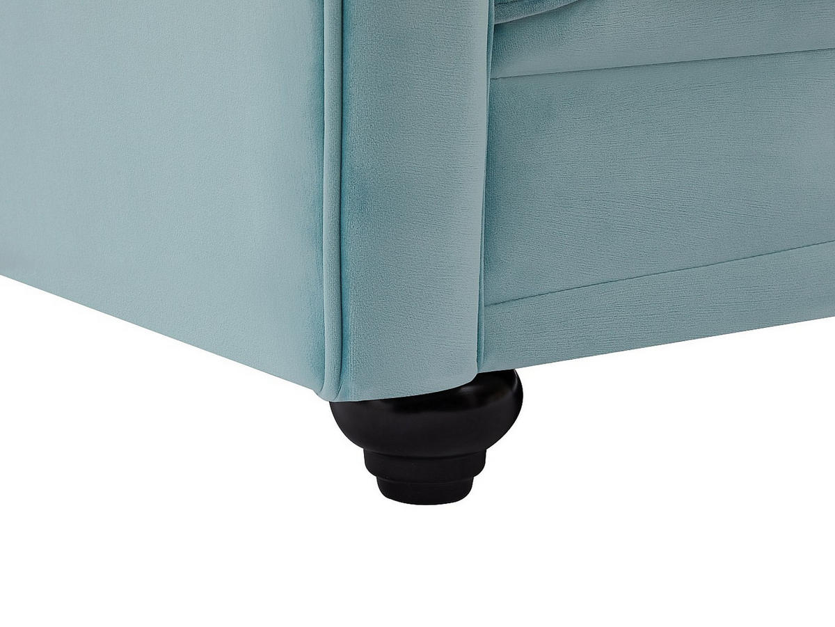 SOFA 2-Sitzer - Samt - Pastellblau - CHESTERFIELD - Hellblau, Textil (168/72/88cm) - Vente-Unique