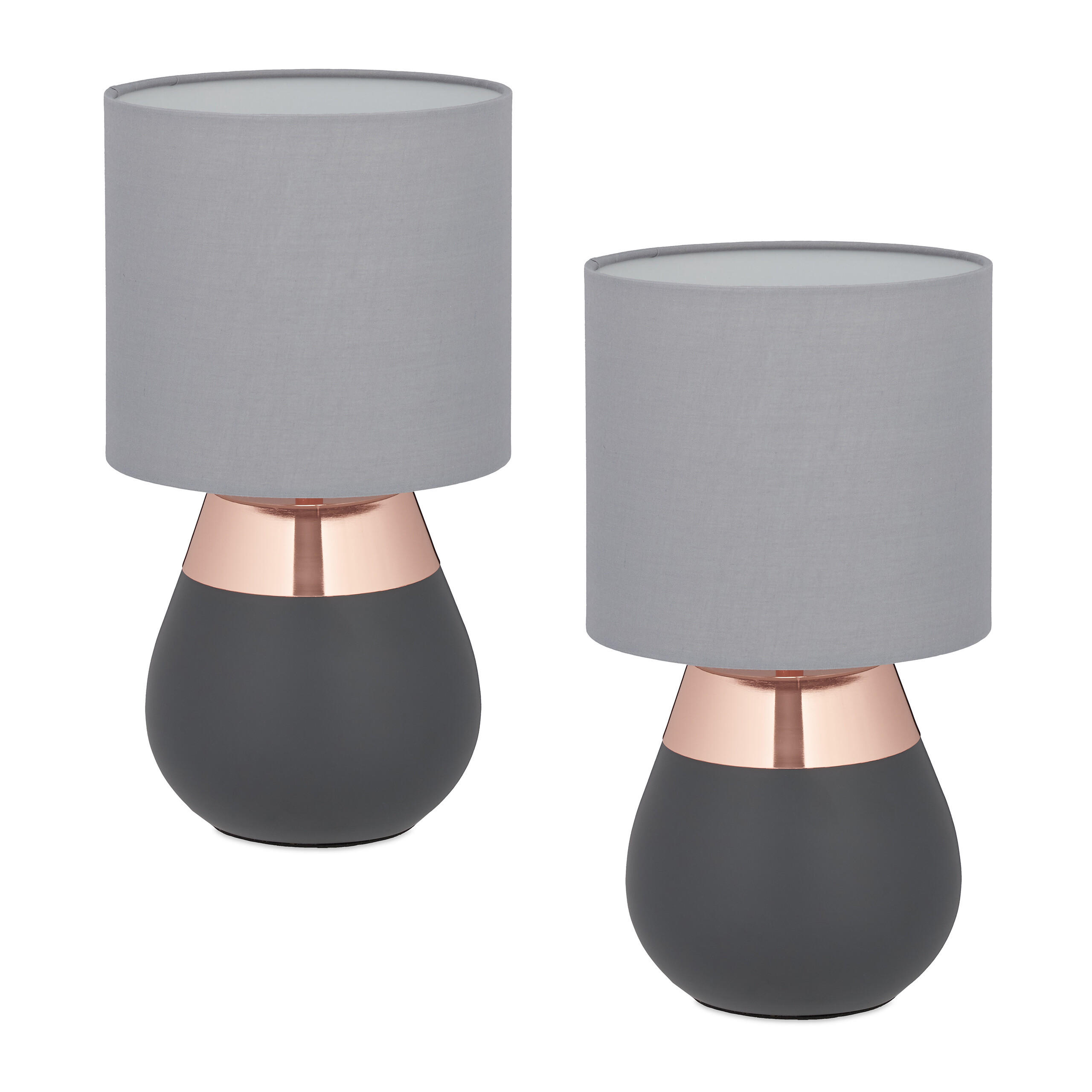 2XTISCHLAMPE - Multicolor, Kunststoff/Textil (18/18/32cm) - Relaxdays