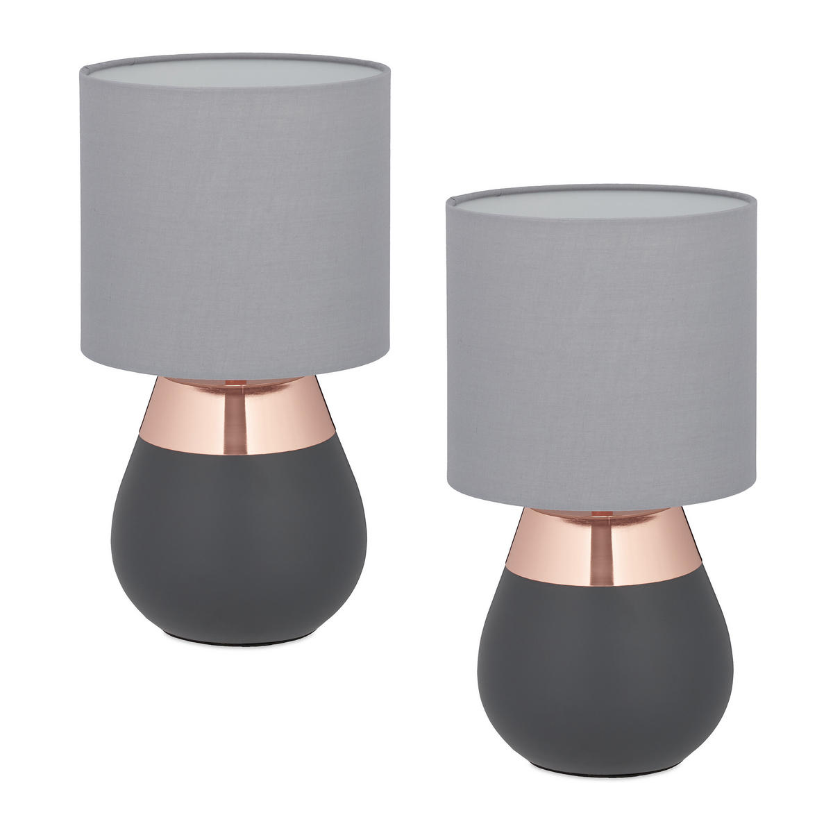2XTISCHLAMPE - Multicolor, Kunststoff/Textil (18/18/32cm) - Relaxdays