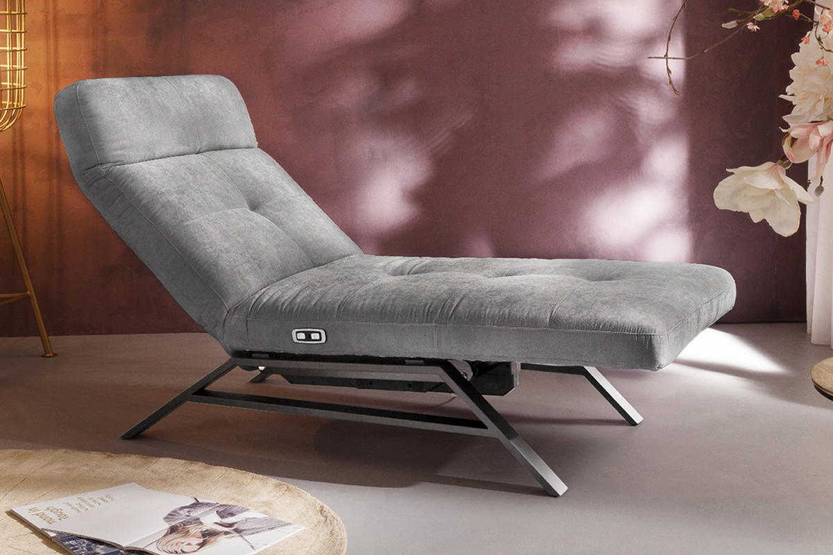 LIEGE AMERIVA Grau Velvet - Silberfarben/Grau, Textil (80/110/158cm) - KAWOLA