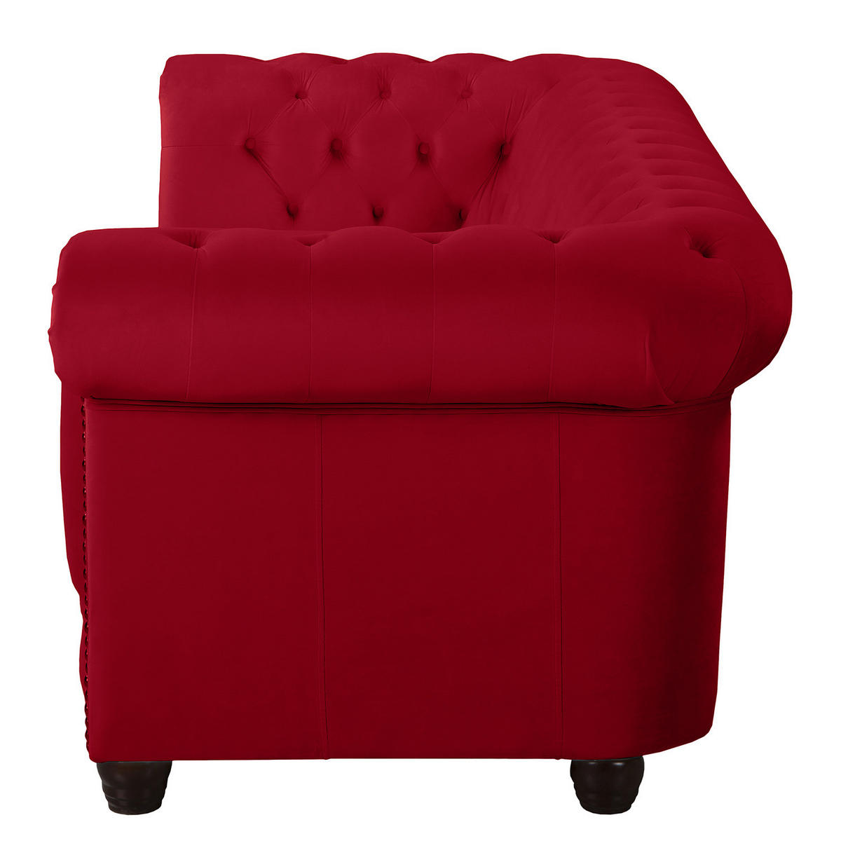 3-SITZER SOFA - Rot/Buchefarben, Textil (203/72/86cm) - home24