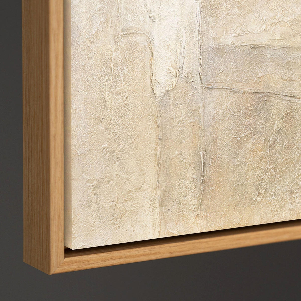 GEMÄLDE Vertikalen der Zeit Schattenfugenrahmen Eichefarben 120x80 cm - Eichefarben, Holz (120/80cm) - YS-art gallery