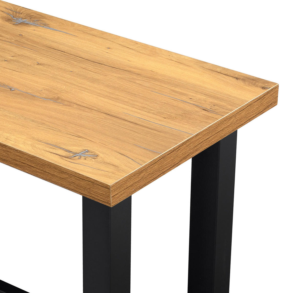 BARTISCH LOTTE 120/60/105 cm - Hellbraun/Alteiche, Holzwerkstoff/Metall (60/120/105cm) - DUBI Möbel