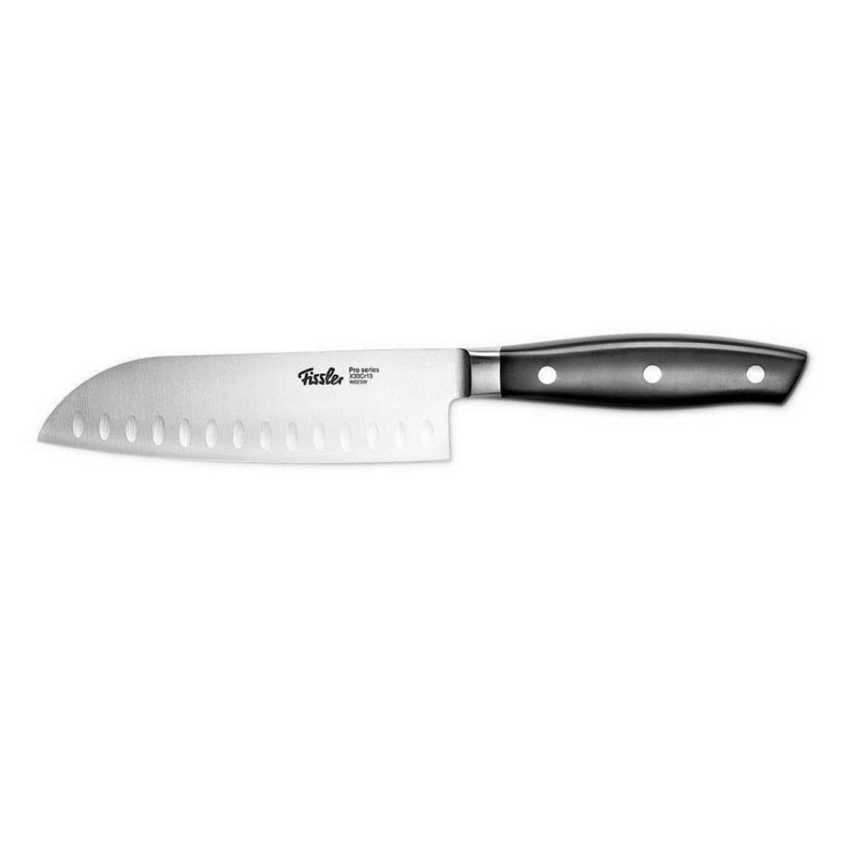 SANTOKUMESSER Profi 16,5cm Edelstahl Küchenmesser - Silberfarben, Kunststoff/Metall (30cm) - Fissler