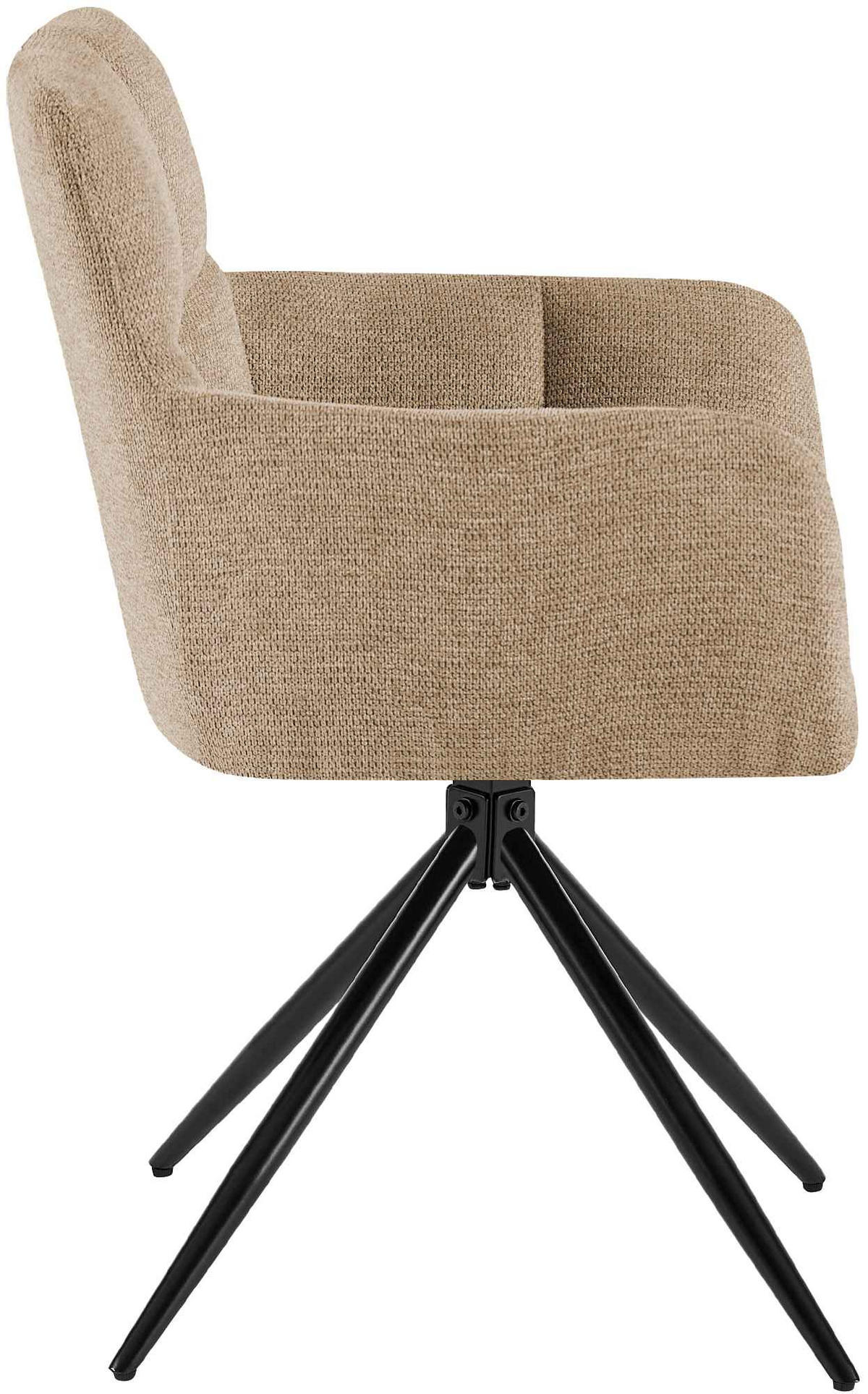 ESSZIMMERSTUHL Debas Stoff Hellbraun Wohnzimmerstuhl - Hellbraun, Textil (59/87/59cm) - DELUKE