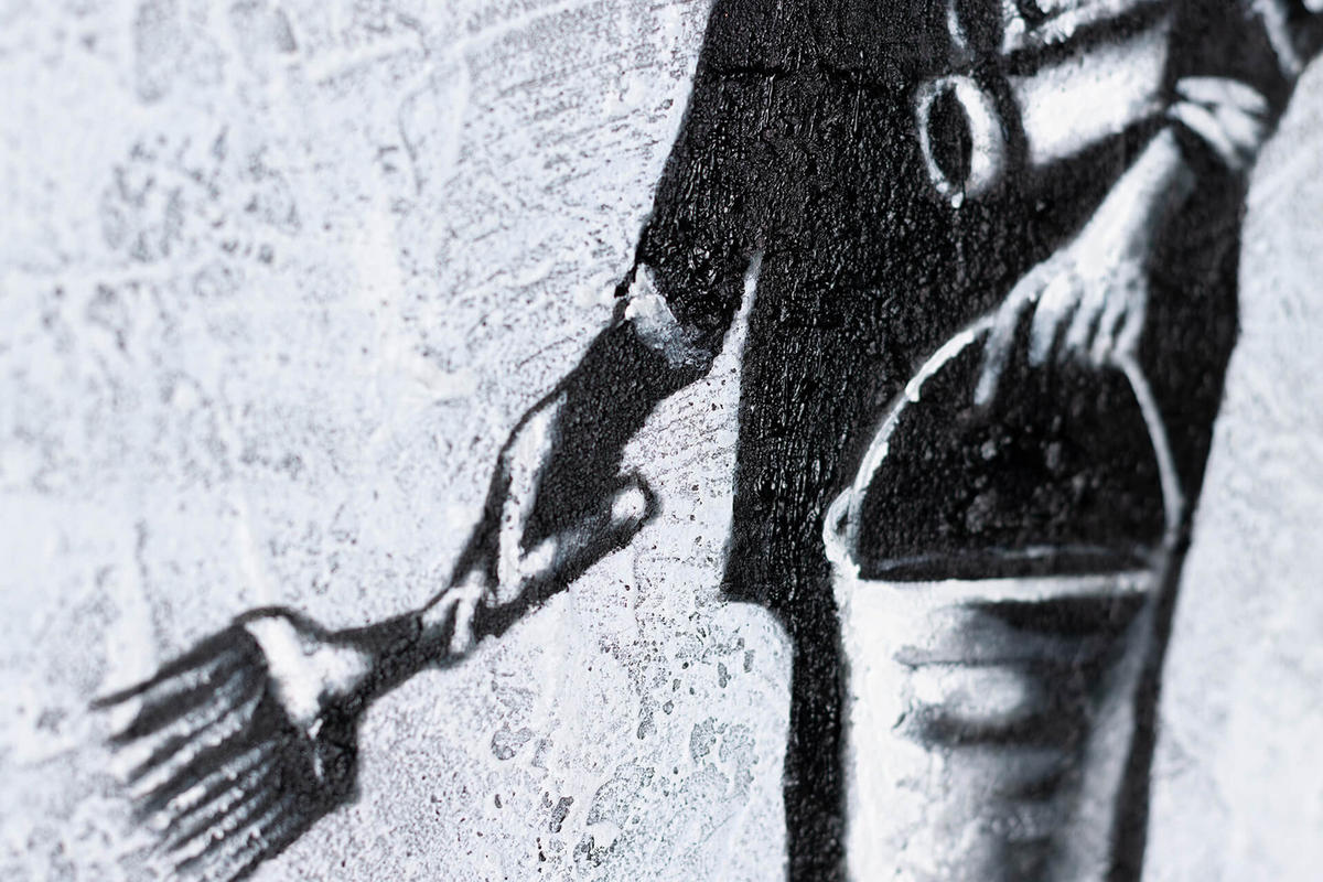 ACRYLBILD HANDGEMALT 120/60 cm - Rot/Schwarz, Holz/Textil (120/60cm) - KUNSTLOFT