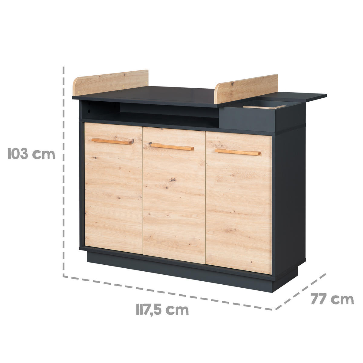 BABYZIMMER-SET Lenn, 3-teilig - Multicolor, Holzwerkstoff (76/82/144cm) - Roba