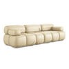 3-SITZER SOFA Kunstleder Beige - Beige/Schwarz, Leder/Kunststoff (285/70/96cm) - Makamii