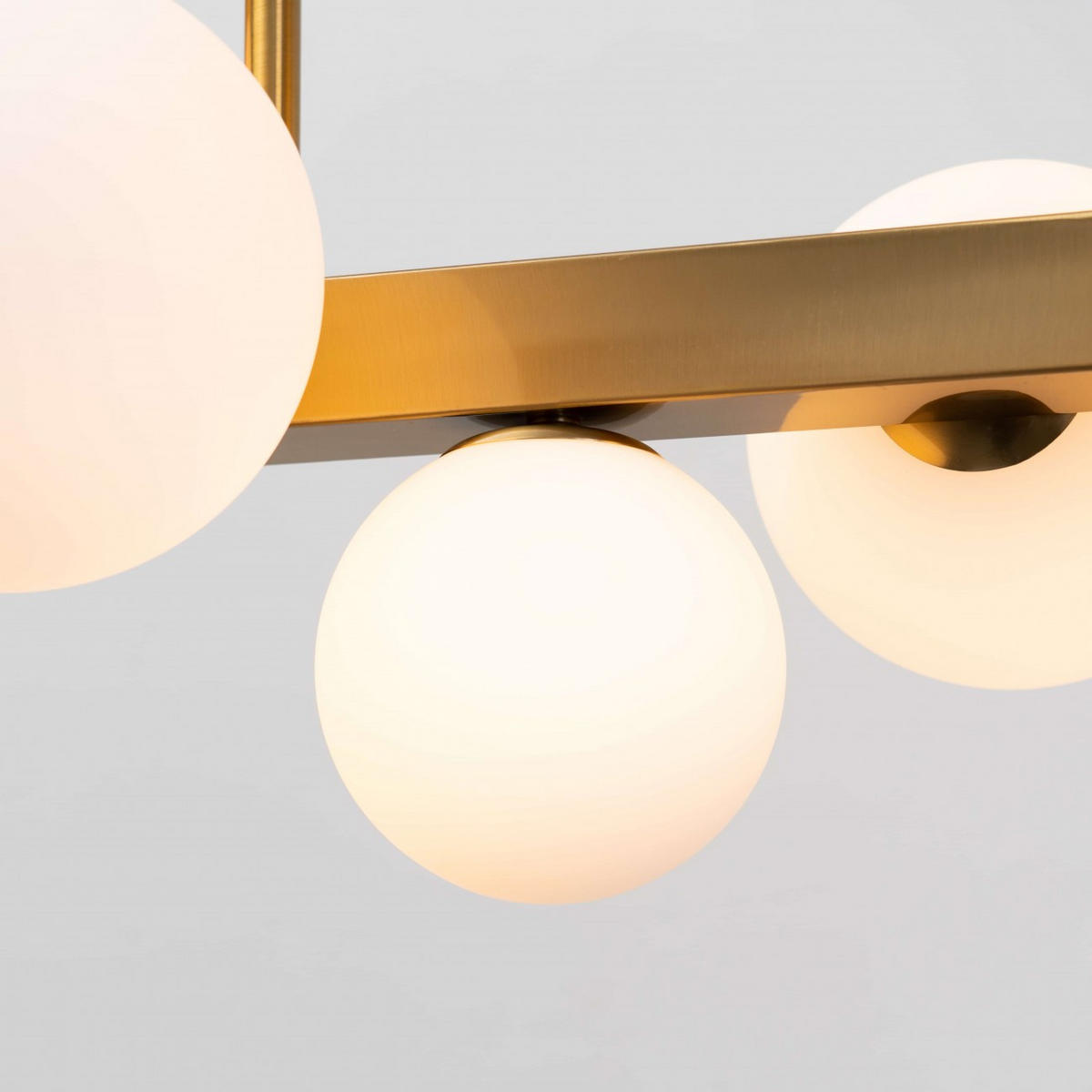 HÄNGELEUCHTE Oromia, Messing und Weiß, 90cm - Messingfarben, Glas (80/35/90cm) - KOSILUM