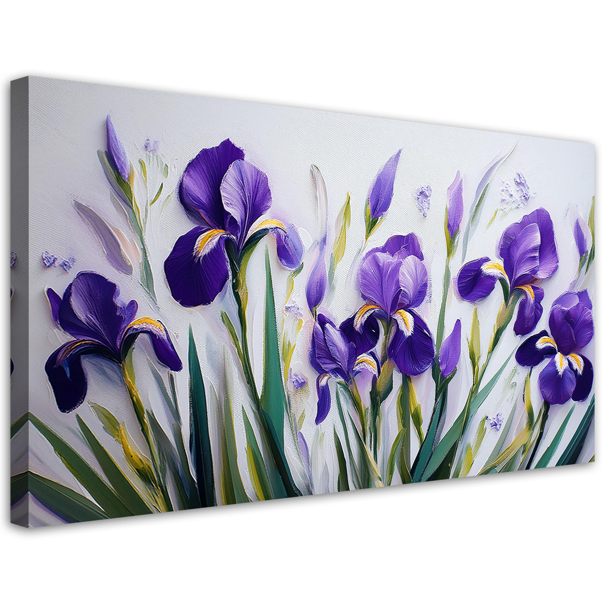 LEINWANDBILD Lila Irisblüten 120x60cm - Lila, Textil (120/60cm) - Feeby