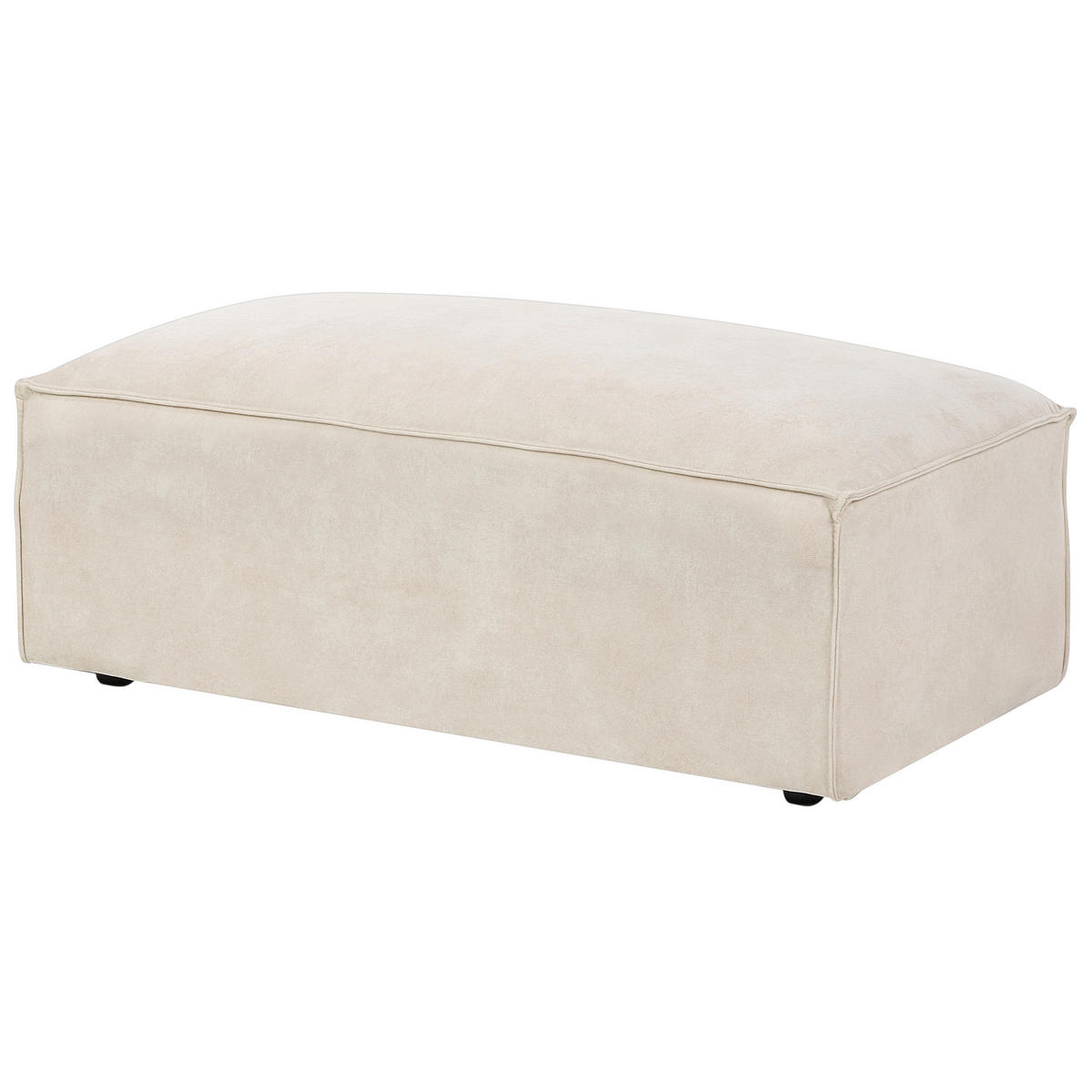 2-SITZER-SOFA Samtstoff hellbeige mit Ottomane Hellnar - Beige, Textil (262/70/126cm) - Beliani