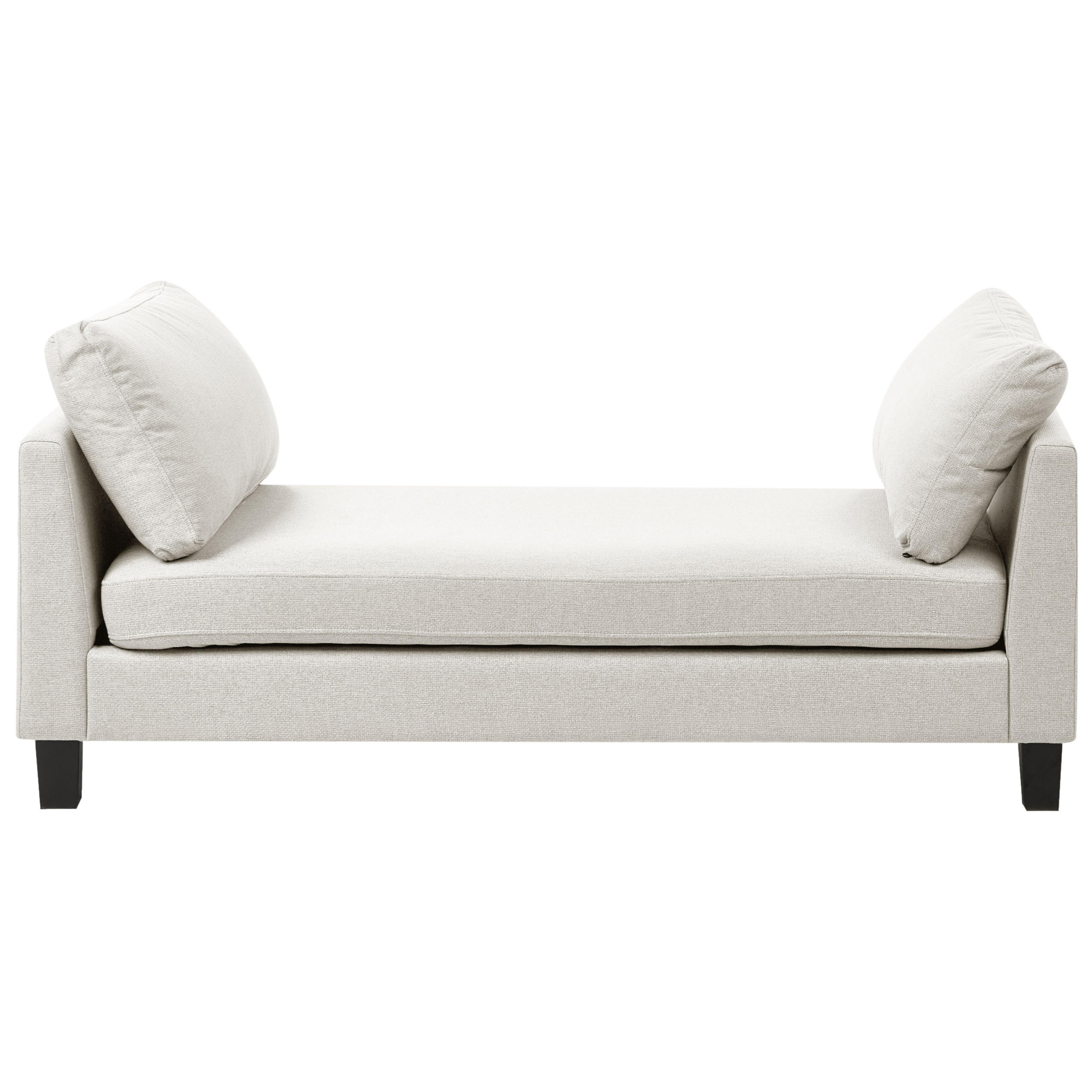 CHAISELONGUE Stoff Hellbeige Archiane - Beige/Schwarz, Textil (170/60/85cm) - Beliani