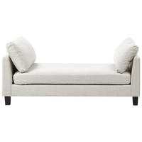 ČALOUNĚNÉ LEHÁTKO CHAISE LONGUE Látka Světle béžové Archiane - černá/béžová, textil (170/60/85cm) - Beliani