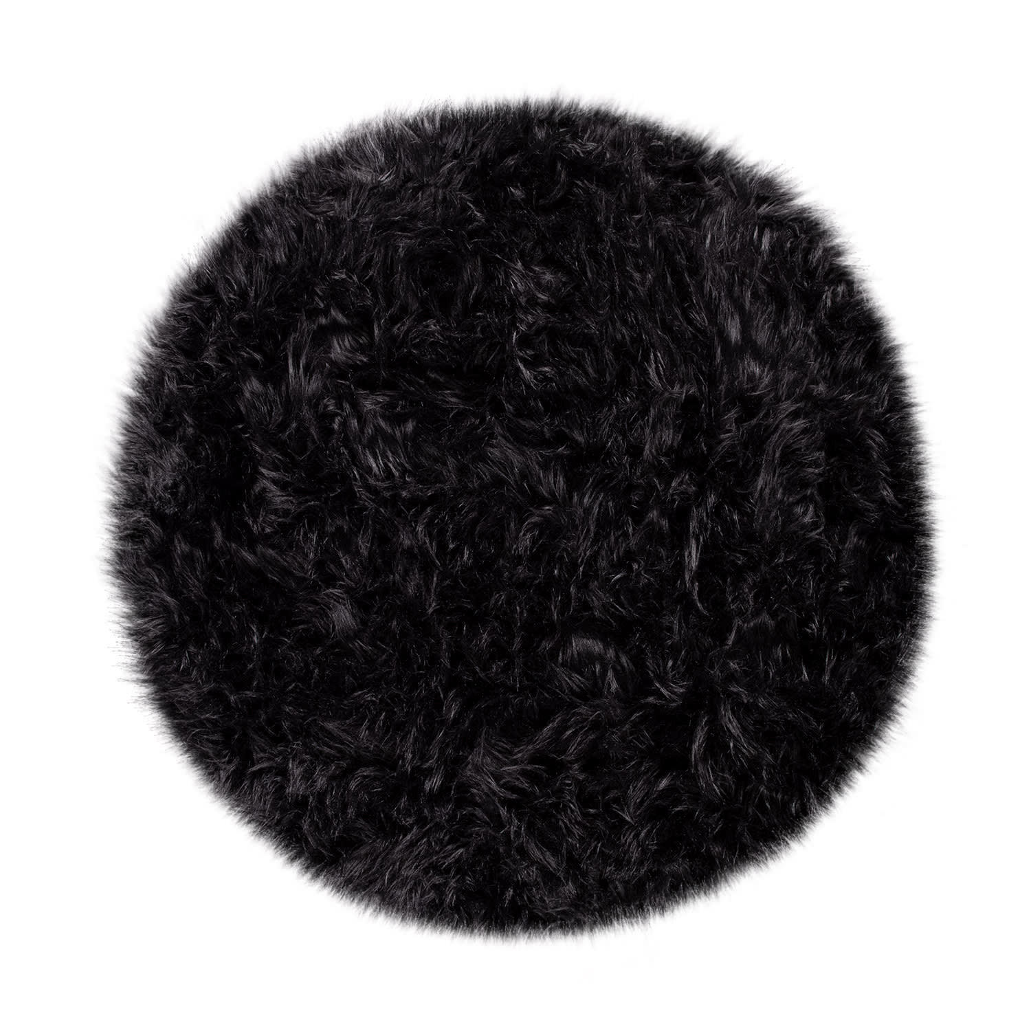 HOCHFLORTEPPICH Waschbar, einfarbig, Schwarz, Ø 30 cm - Schwarz, Textil (30/30cm) - KADIMA DESIGN