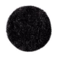 HOCHFLORTEPPICH Waschbar, einfarbig, Schwarz, Ø 120 cm - Schwarz, Textil (120/120cm) - KADIMA DESIGN