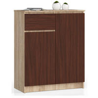 KOMMODE Sonoma Eiche, Wengefarben 80x40x99 cm - Wengefarben/Sonoma Eiche, Holzwerkstoff (80/99/40cm) - Akord