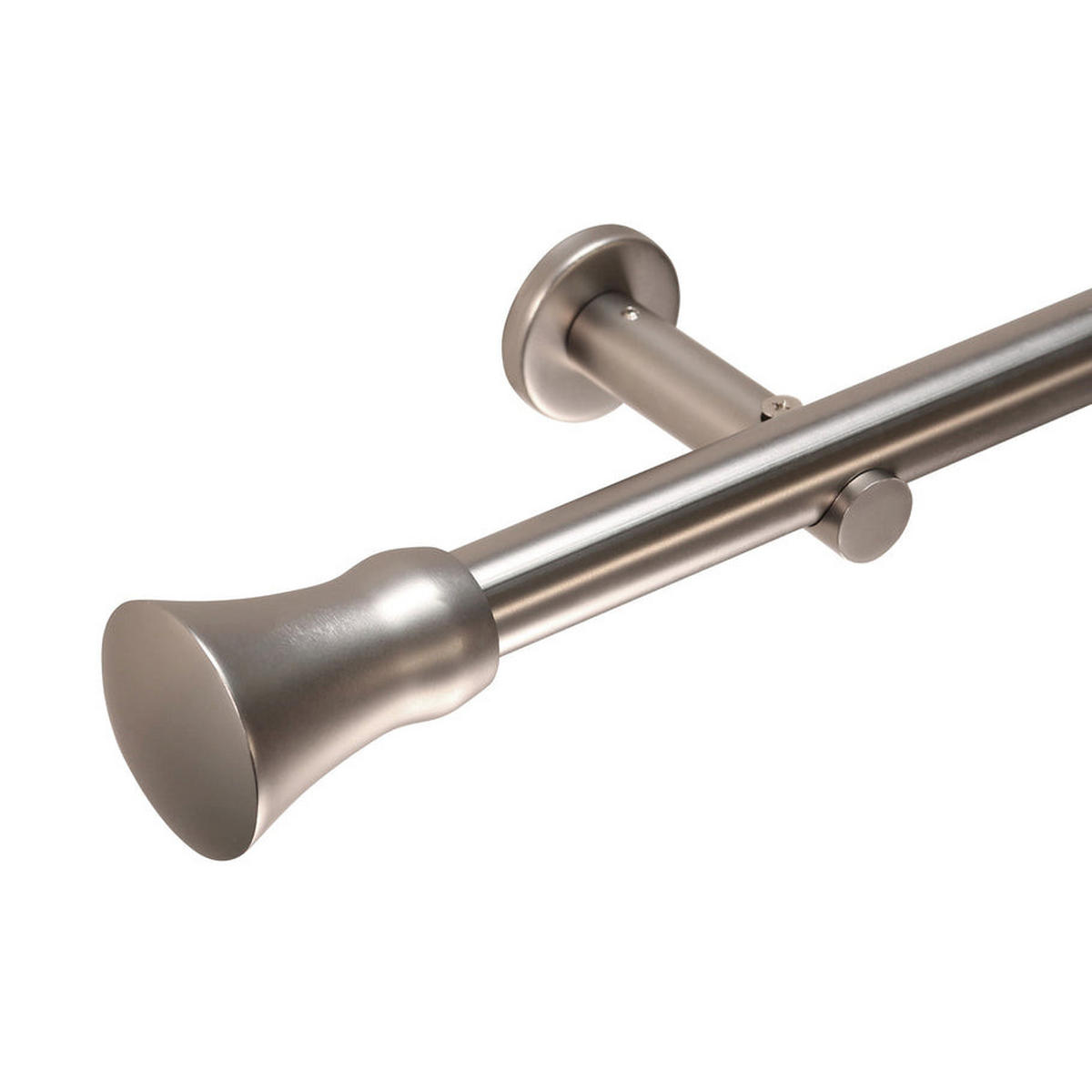 GARDINENSTANGE 1-Lauf Kegel - Silberfarben, Metall (320cm) - Deco-Raum