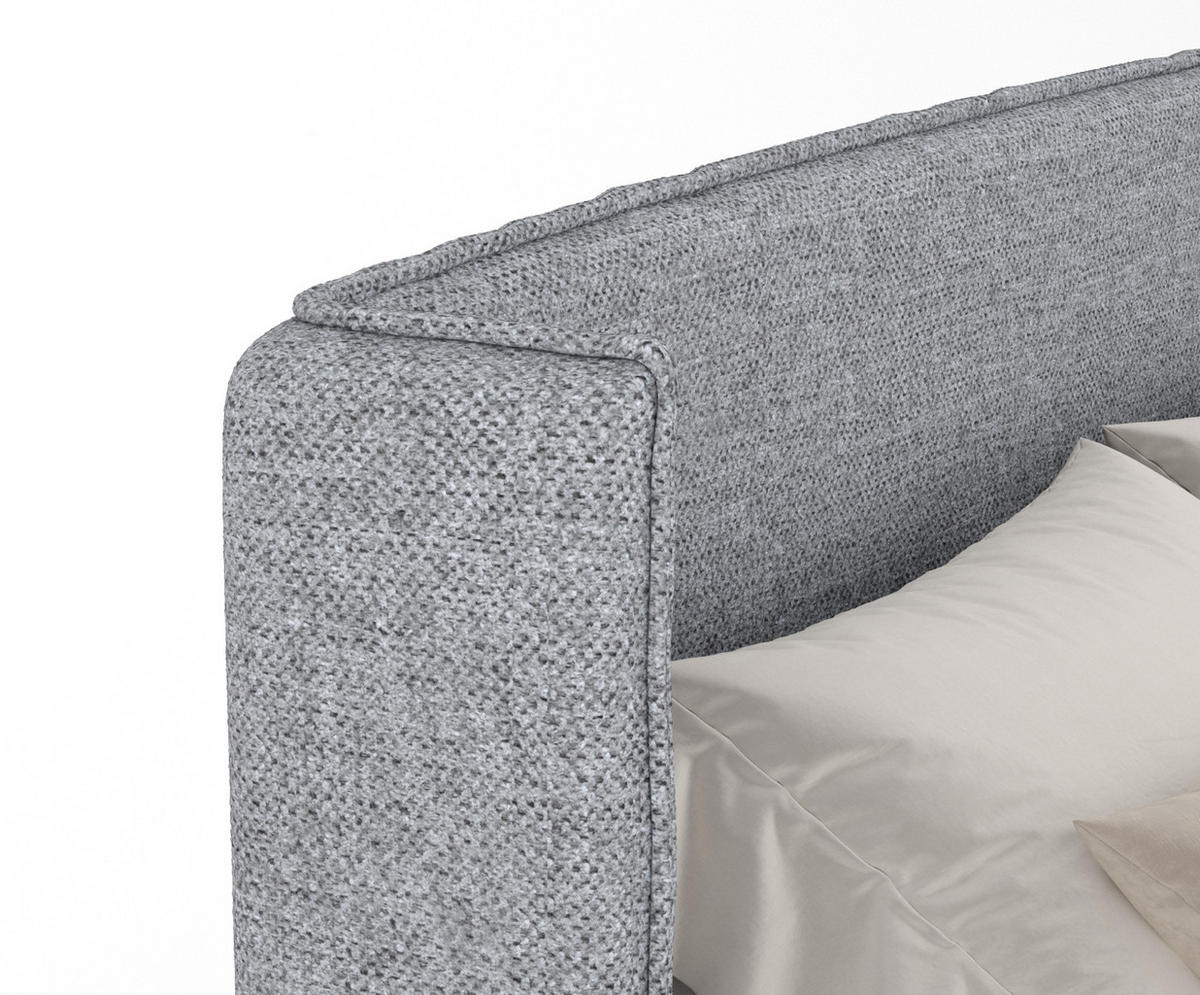 BOXSPRINGBETT Freeland Grau 140/200 cm mit Matratze und Topper - Schwarz/Grau, Holz/Holzwerkstoff (140/200cm) - Maison de Reve