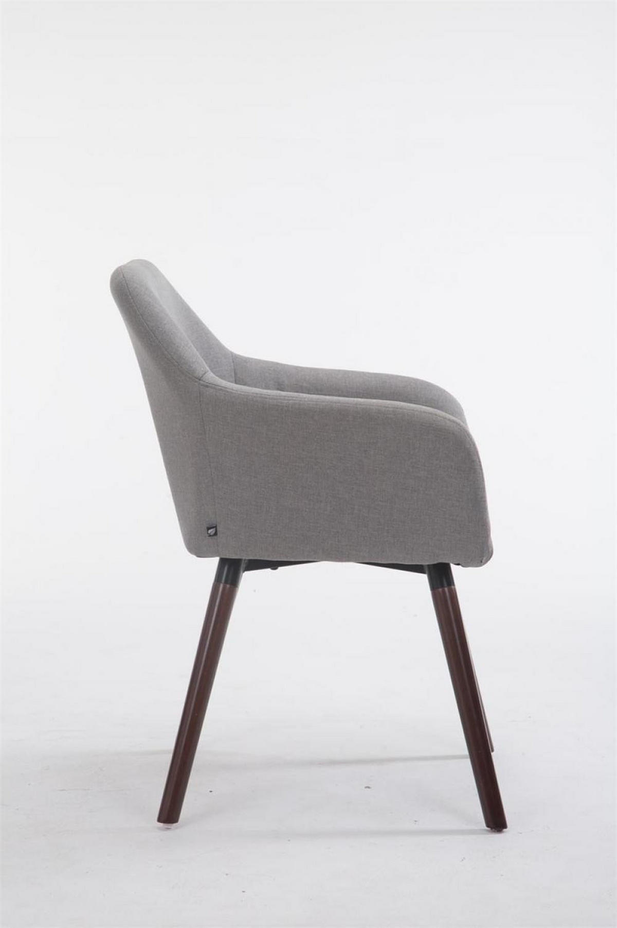 ESSZIMMERSTUHL Stoff grau - Walnussfarben/Grau, Holz/Textil (56/79.5/57.5cm) - CLP