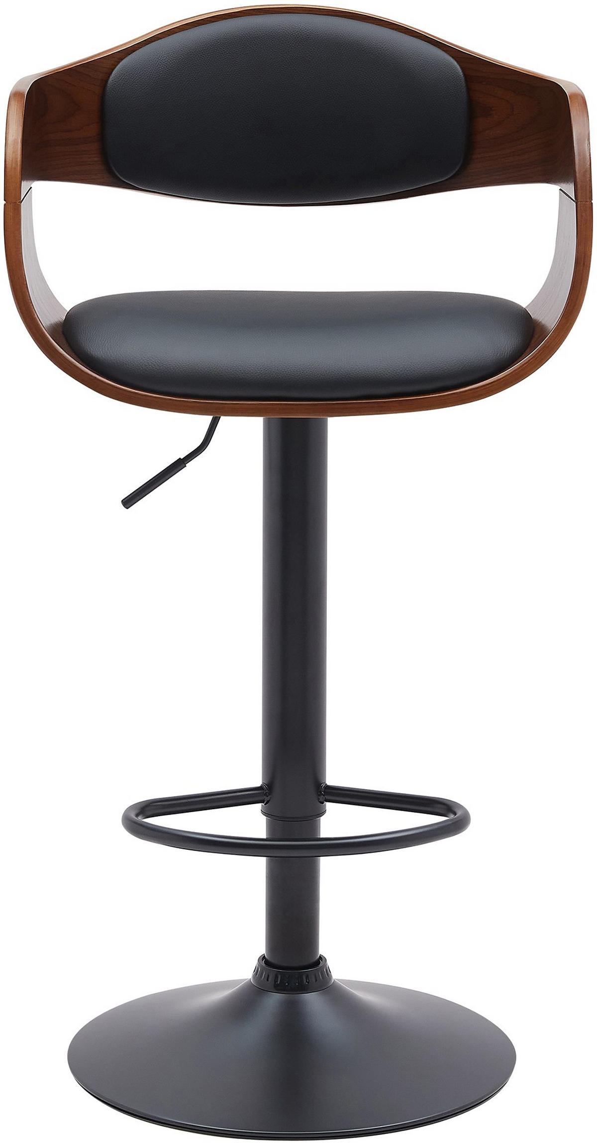 BARHOCKER 2er Set Lederlook walnuss/schwarz - Walnussfarben/Schwarz, Textil/Metall (50/86/48cm) - CLP
