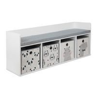 KINDERBANK - Multicolor, Holzwerkstoff/Textil (142/54/32cm) - Relaxdays