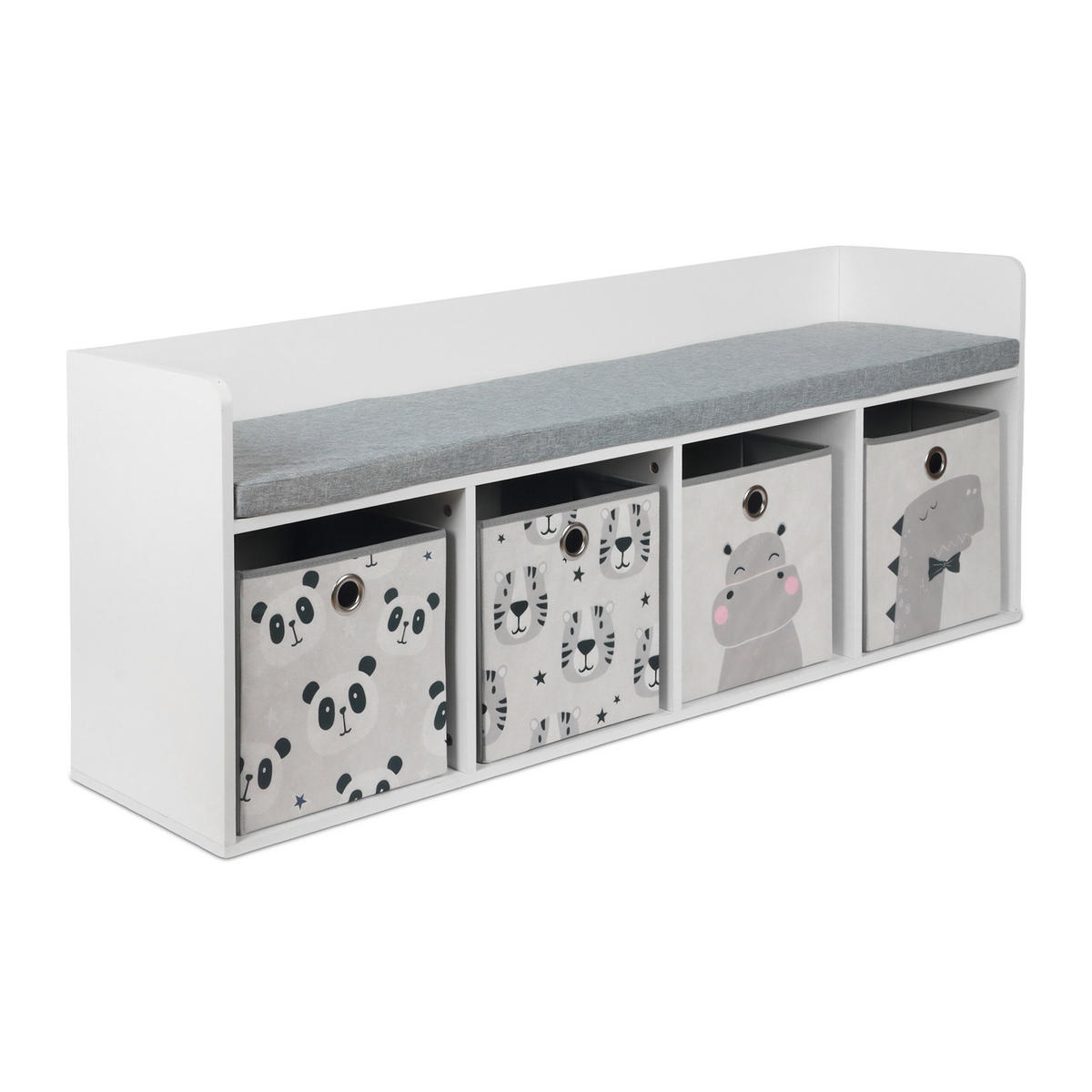 KINDERBANK - Multicolor, Holzwerkstoff/Textil (142/54/32cm) - Relaxdays