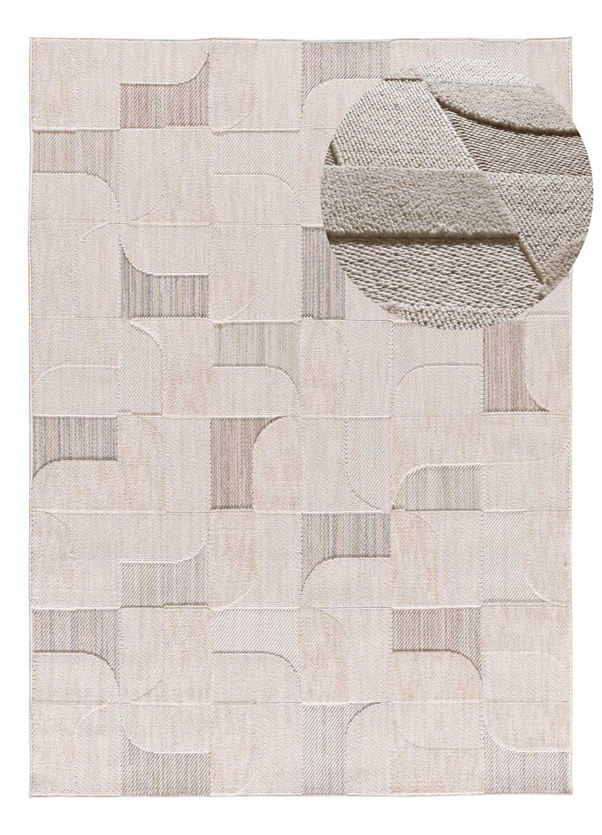 VINTAGE-TEPPICH Beige Element 134/200 cm - Beige, Naturmaterialien/Textil (134/200cm) - Atticgo