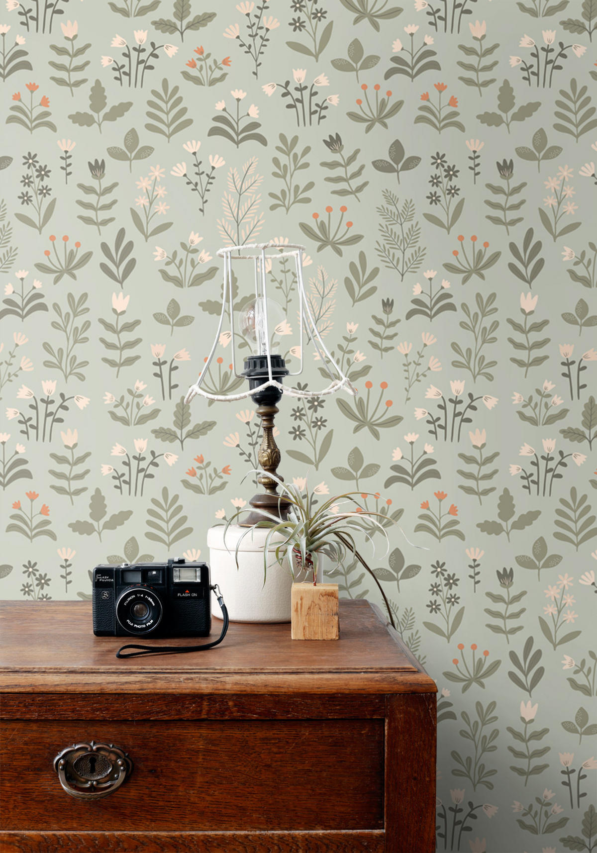 TAPETE Feldblumen 50 x 900 cm - Grün, Papier (50/900cm) - ESTAhome