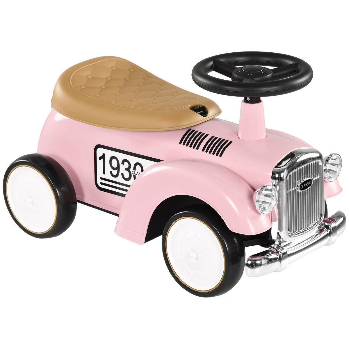 RUTSCHAUTO, Kinderfahrzeug mit Stauraum, Kinderauto mit Kippschutz, Rosa - Rosa, Metall (58/27/35cm) - AIYAPLAY