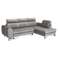 ECKSOFA ANTE Rechts, mit Schlaffunktion und Bettkasten, Grau - Grau, Textil/Metall (266/184cm) - Idohome