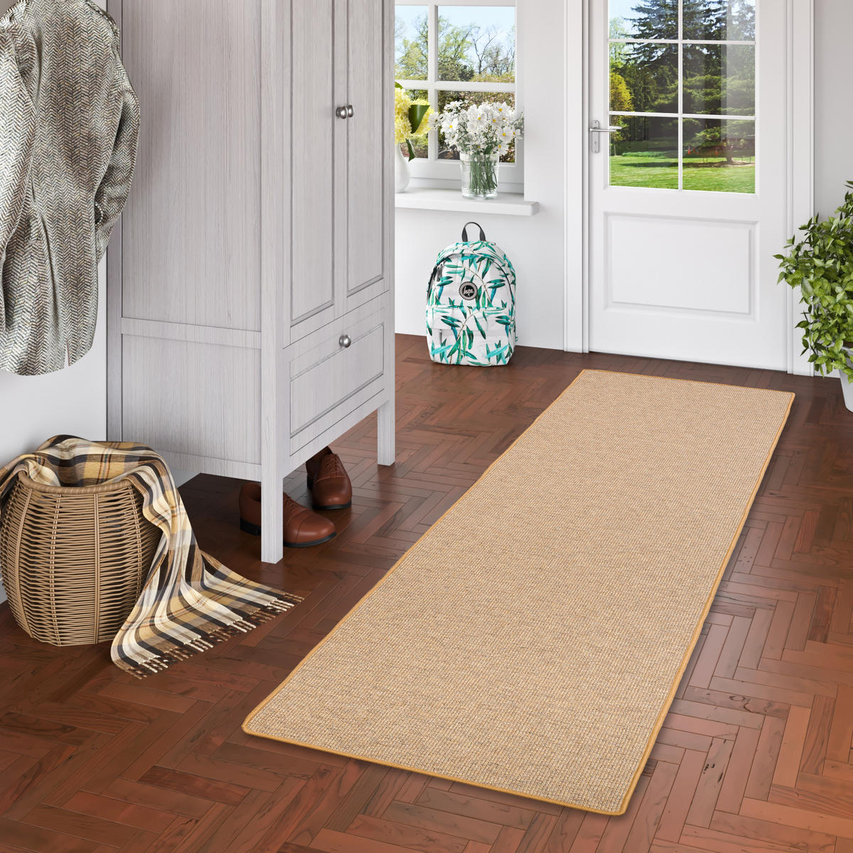 NATUR SISAL-OPTIK TEPPICH TAFF LÄUFER - Nussbaumfarben, Textil (80/200cm) - Snapstyle