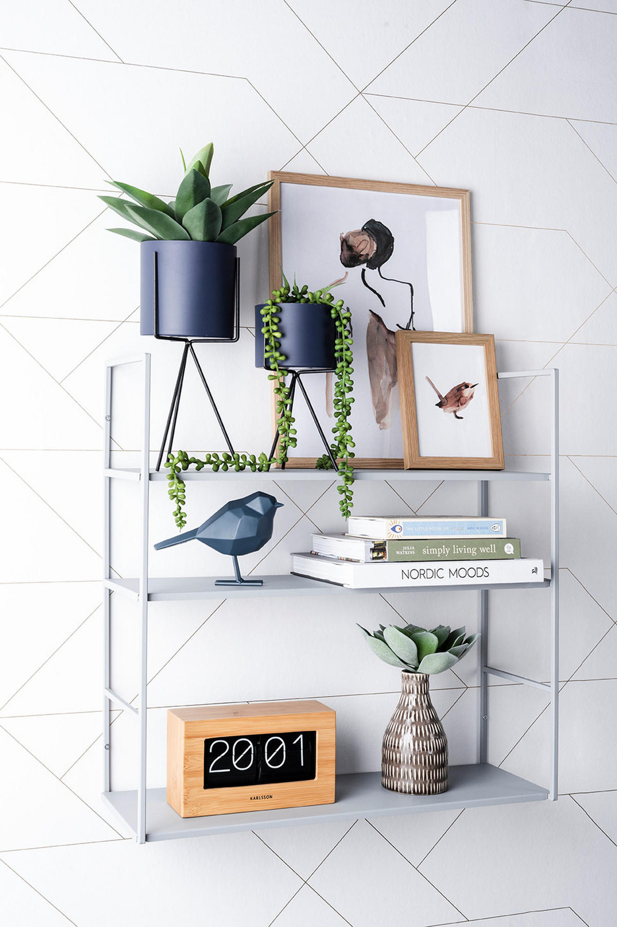 WANDREGAL Level Grau 60/20/60 cm - Grau, Metall (20/60/60cm) - Present Time