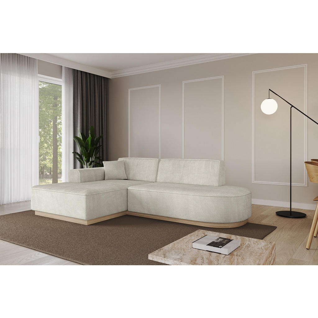 Thumbnail - Altdecor Ecksofa, Ecru, Textil, 3-Sitzer, L-Form, 232x165 cm, Wohnzimmer, Sofas & Couches, Wohnlandschaften, Ecksofas