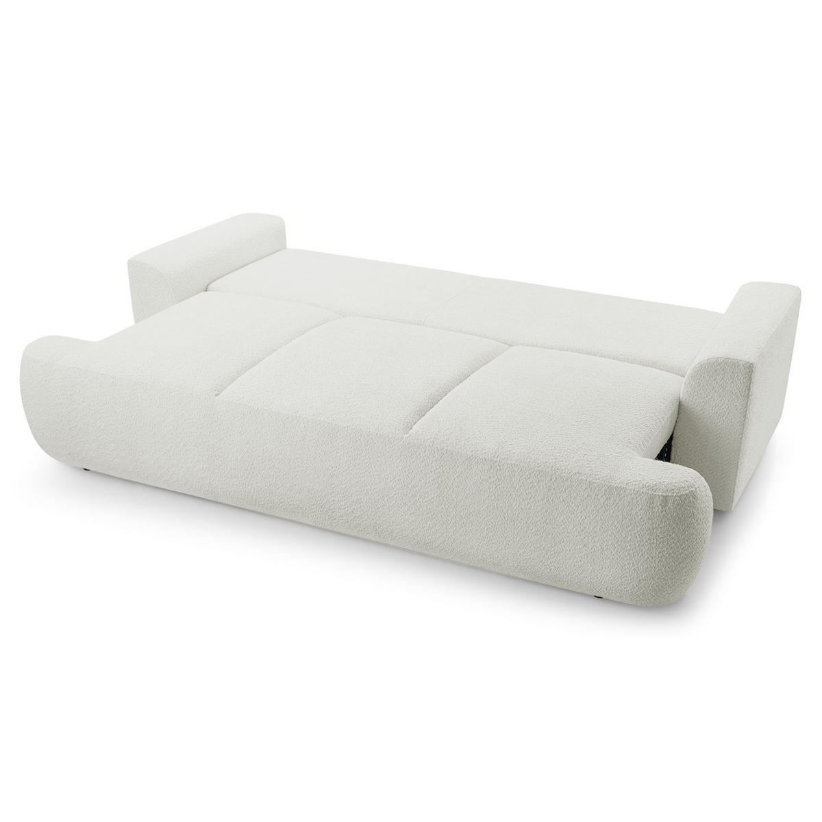 3-SITZER SOFA Barletto Hellbeige Bouclé - Ecru/Schwarz, Holz/Textil (248/94/110cm) - Selsey