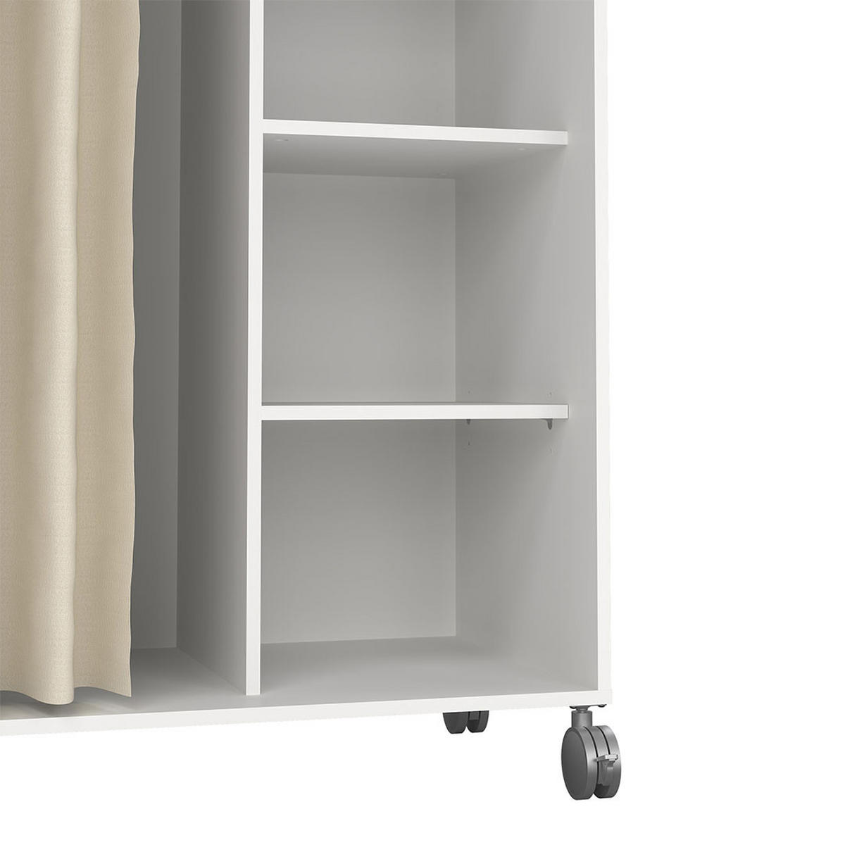 KLEIDERSCHRANK, Kit, Weiß, Holzwerkstoff, 100 x 49 x 160 cm - Weiß, Holzwerkstoff (100/160/49cm) - ebuy24