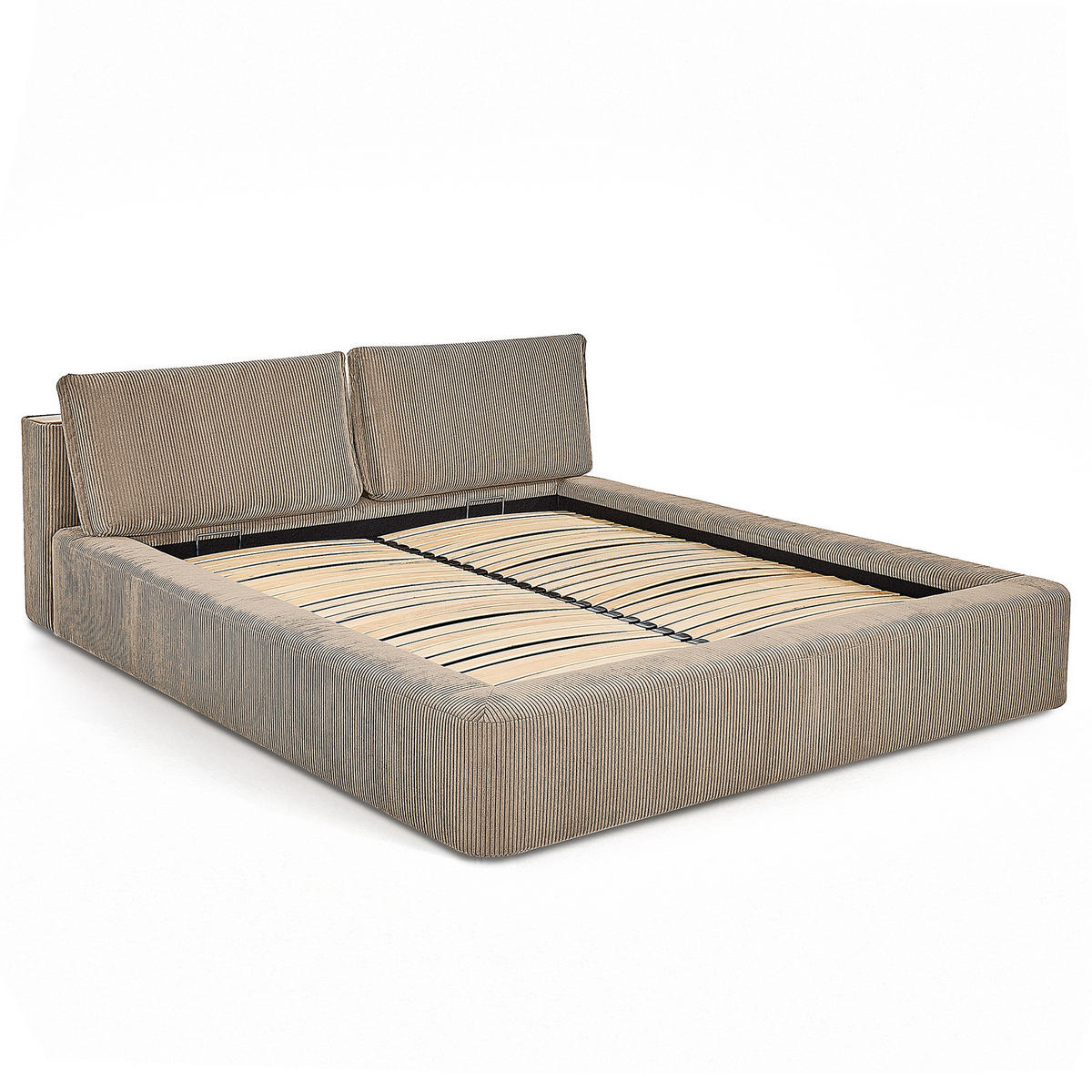 POLSTERBETT - Taupe, Textil (140/200cm) - home24