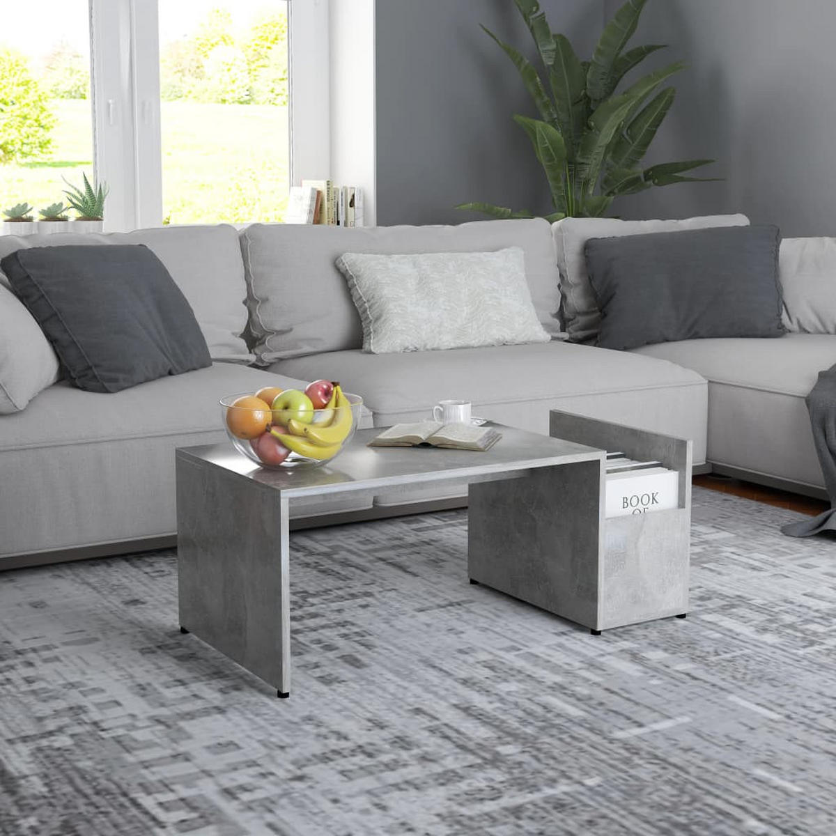 COUCHTISCH Betongrau 90x45x35 cm Holzwerkstoff - Grau, Holzwerkstoff (90/45/35cm) - furnicato