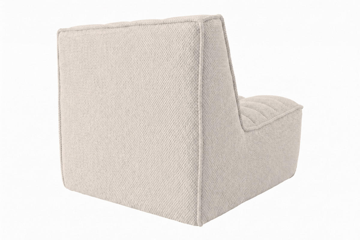 SESSEL, Loungesessel, Plüschstoff Pop, Beige, LAZY - Beige, Holz (80/76/93cm) - Kaiser Möbel