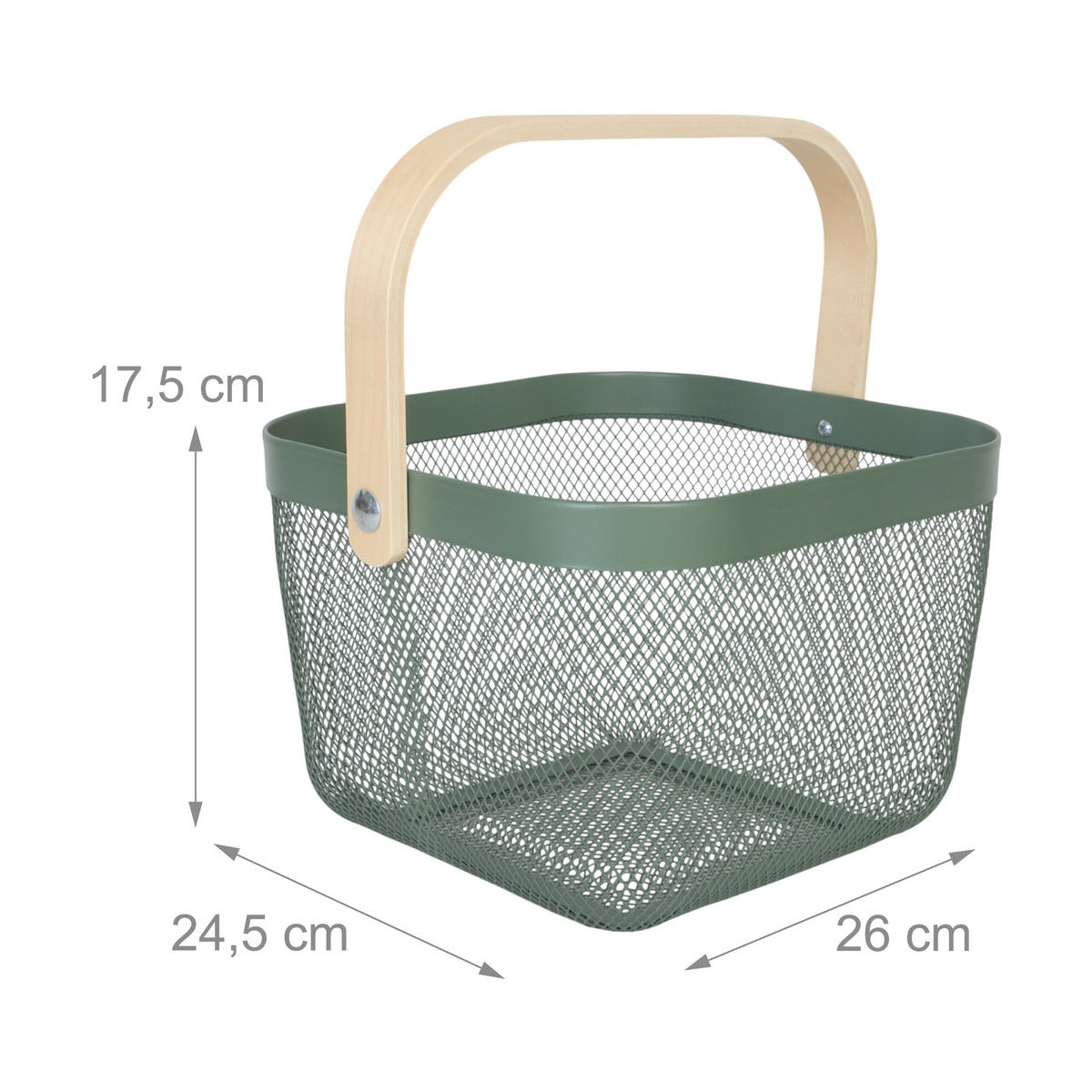 AUFBEWAHRUNGSKORB - Türkis, Holz/Metall (26/17.5/24.5cm) - Relaxdays