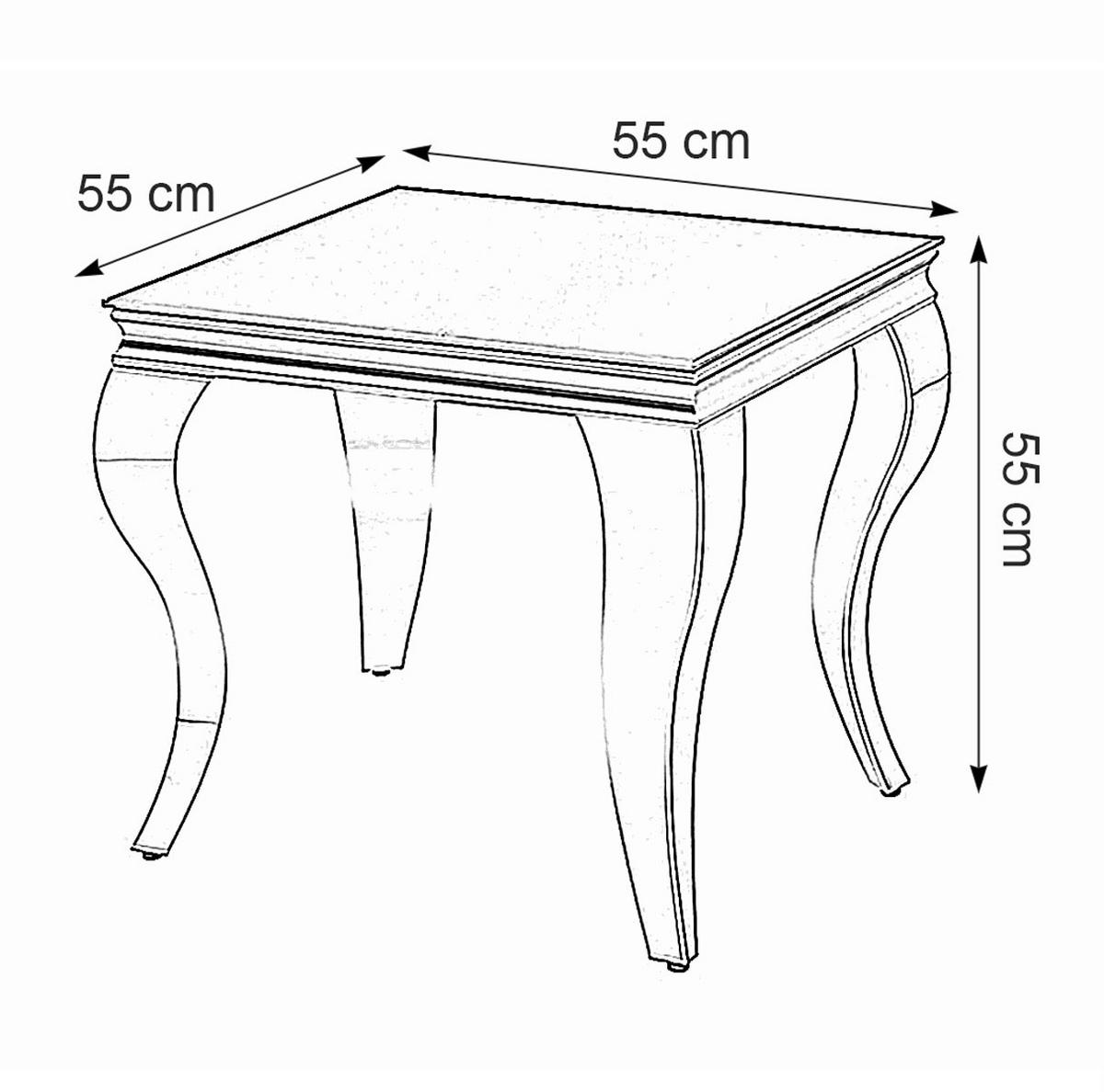 COUCHTISCH Prince Schwarzglas / Chrom 55 / 55 / 55cm - Silberfarben/Schwarz, Glas/Holz (55/55/55cm) - Feldmann-Wohnen