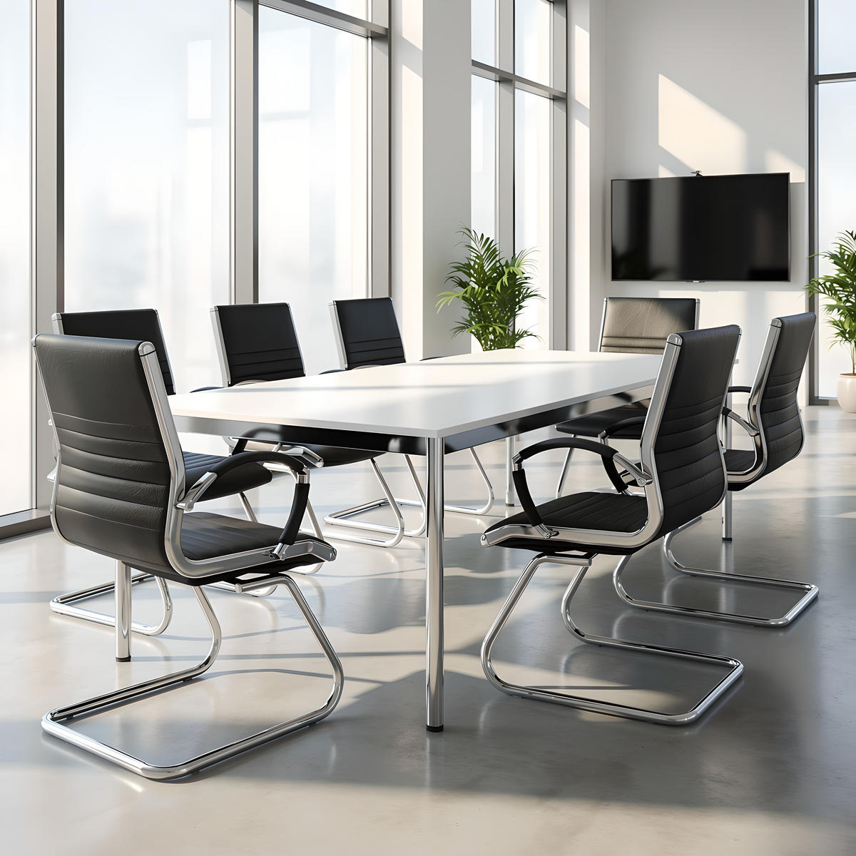 SCHREIBTISCH VST1 120 x 90 cm Weiß – höhenverstellbar - Chromfarben/Weiß, Holzwerkstoff (120/90/75.5cm) - Versee
