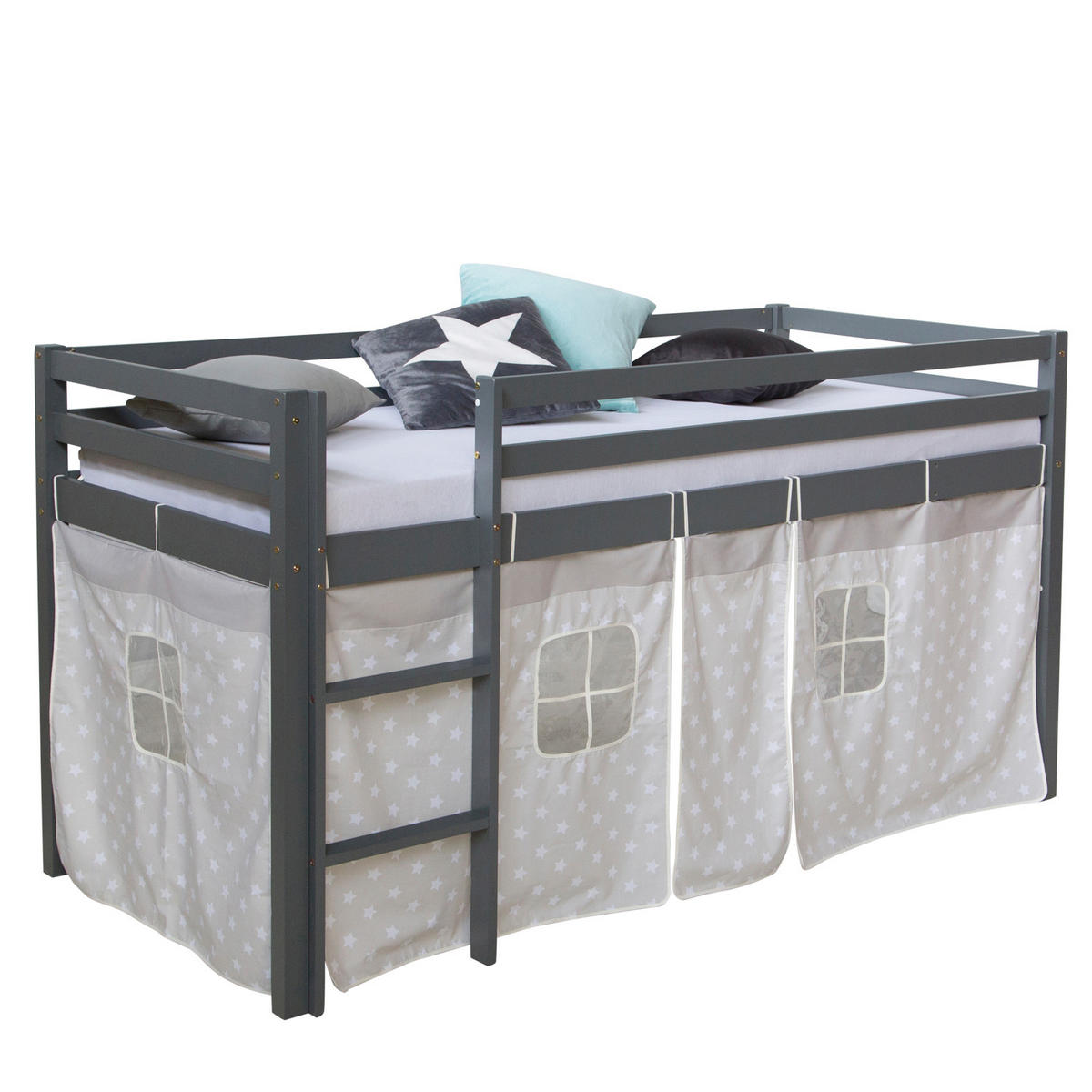 HOCHBETT grau 90/200 cm Sterne - Grau, Holz - Homestyle4u