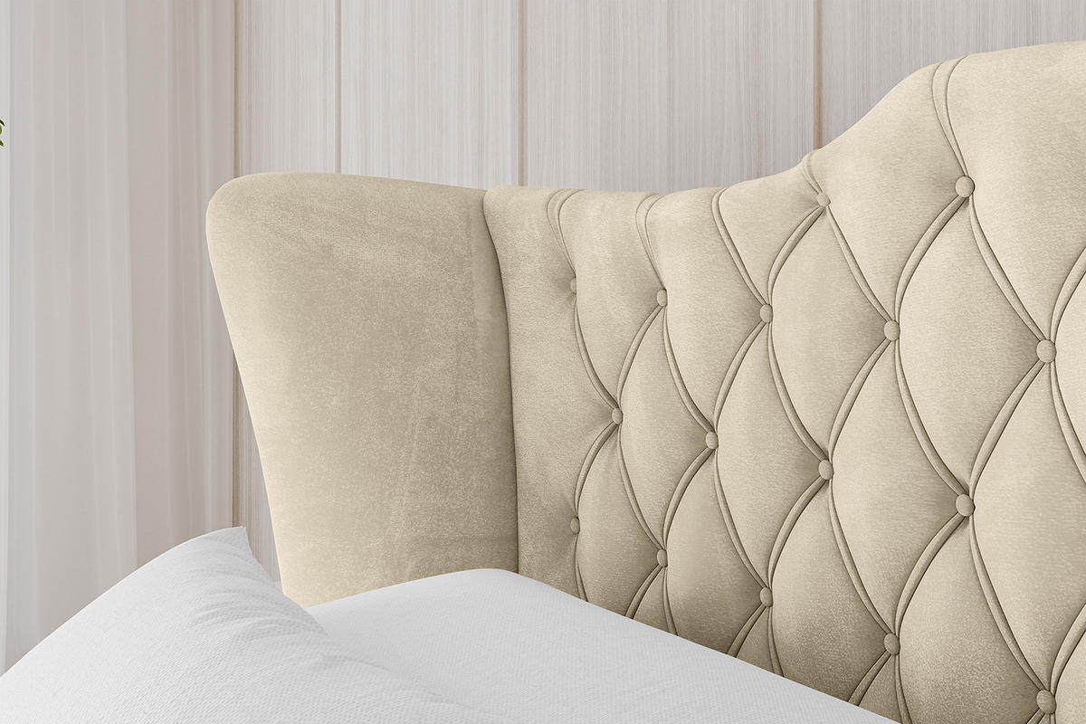 POLSTERBETT mit Bettkasten und Lattenrost, Bett mit Matratze H3/H4 - ZORAN 180x200 Beige - Ecru, Holzwerkstoff/Textil (180/200cm) - ALTDECOR