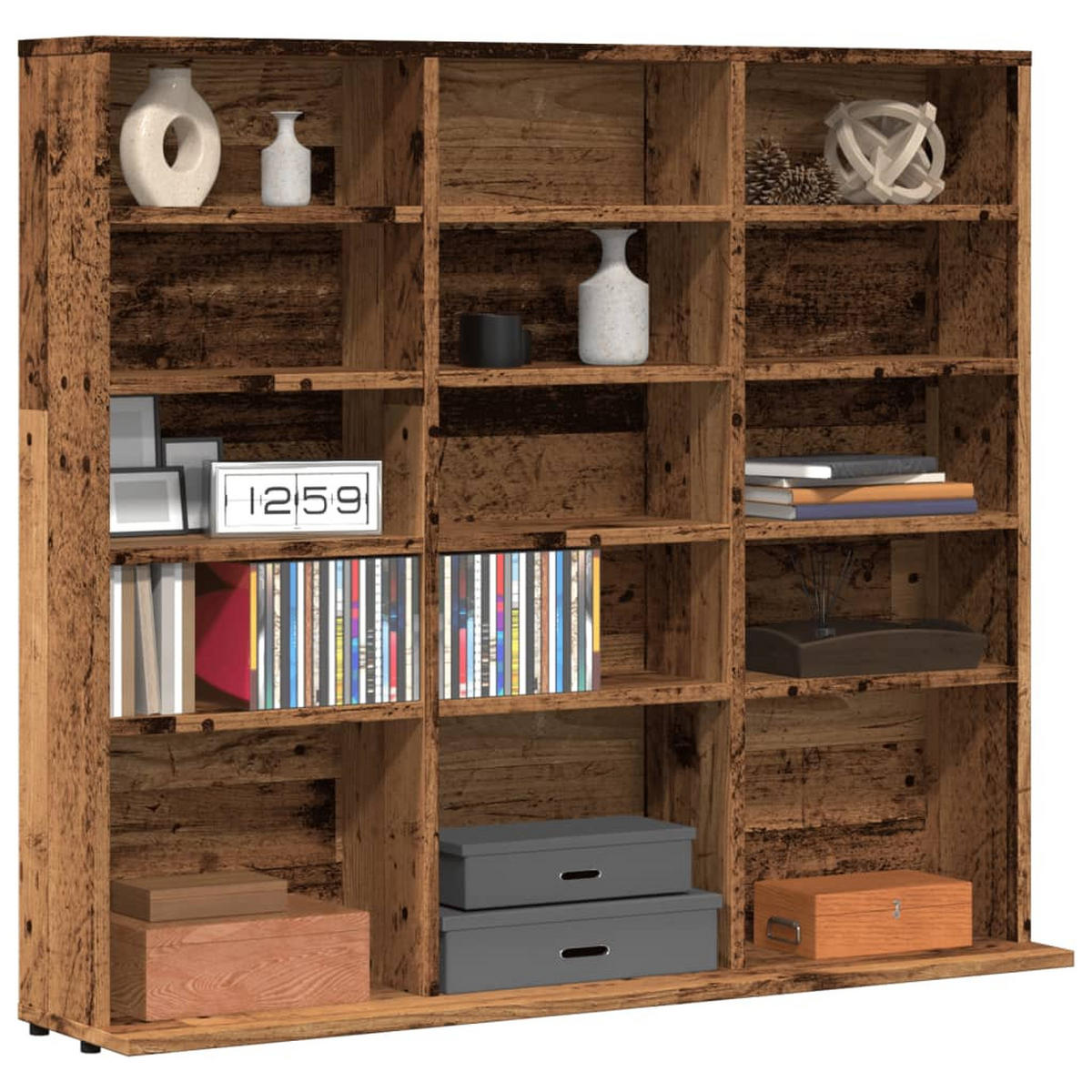 CD-REGAL Altholz-Optik 100/23/89,5 Cm Holzwerkstoff - Braun, Holzwerkstoff (23/89.5/100cm) - vidaXL