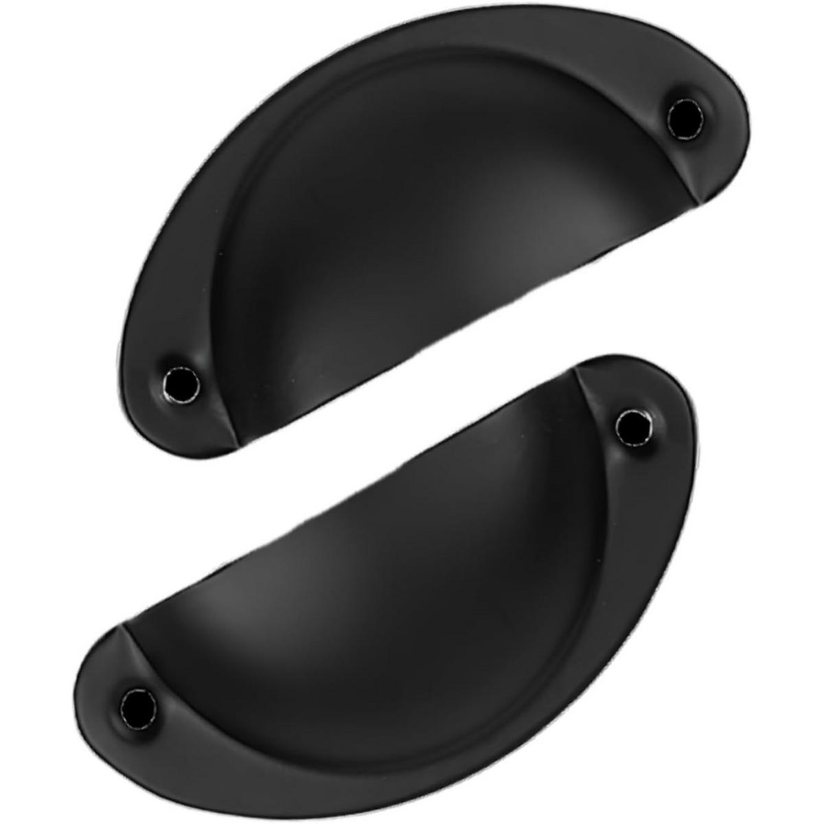 SCHRANKKNOPF Schwarz 12er-Set - Schwarz, Metall (6.6/3.4/8.1cm)