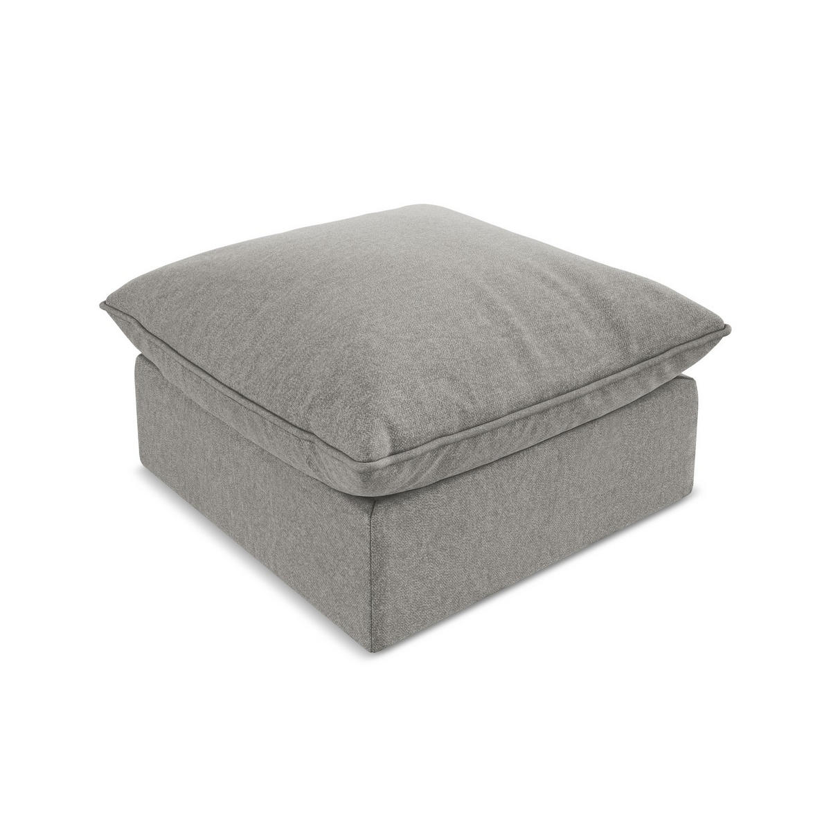 POUF Samt Stoff Grau - Schwarz/Grau, Holzwerkstoff/Kunststoff (75/45/75cm) - LaMiaSofa
