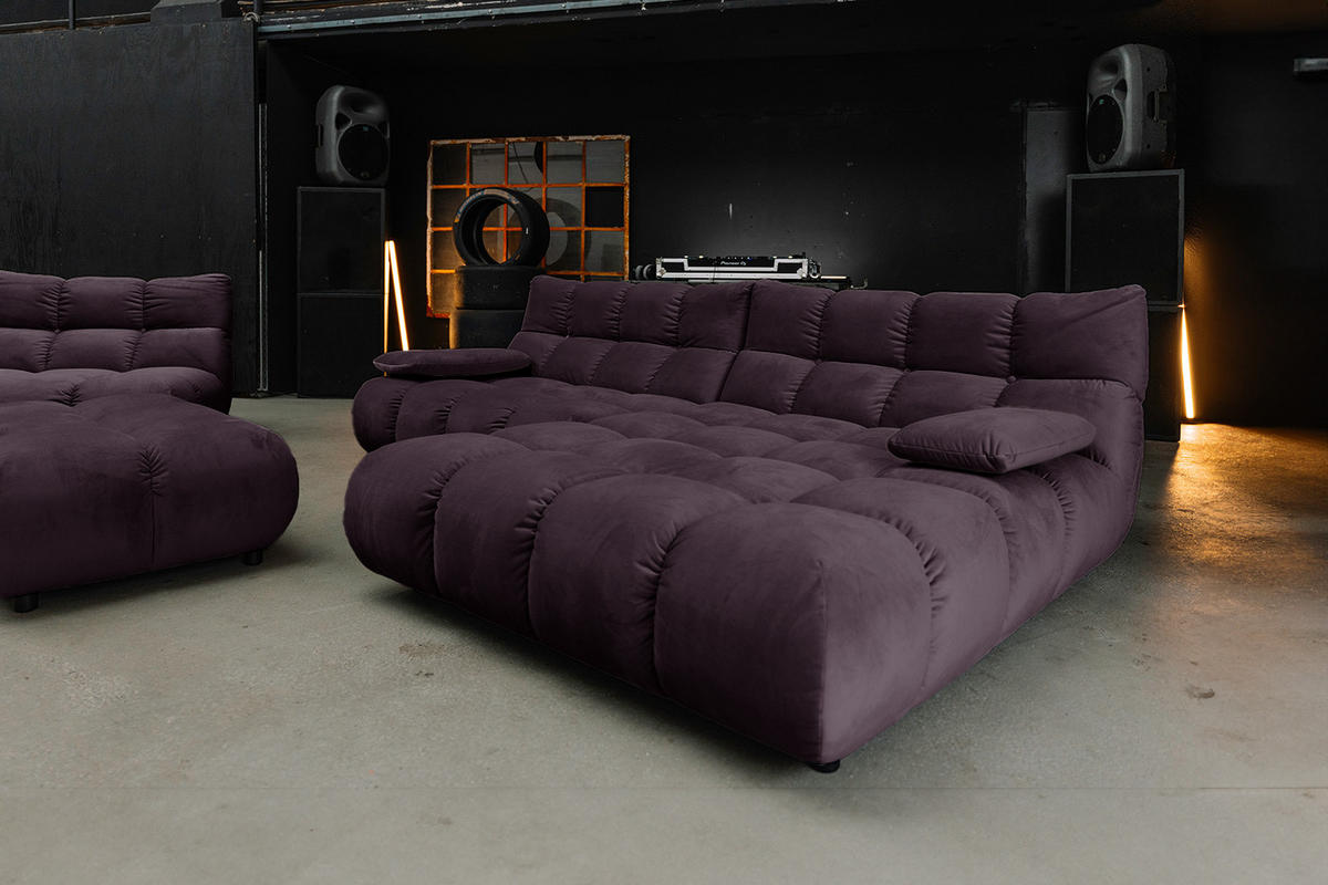 SITZGRUPPE VIVIEN 3ER SET Violett Velvet - Violett, Kunststoff/Textil (510/85/359cm) - KAWOLA