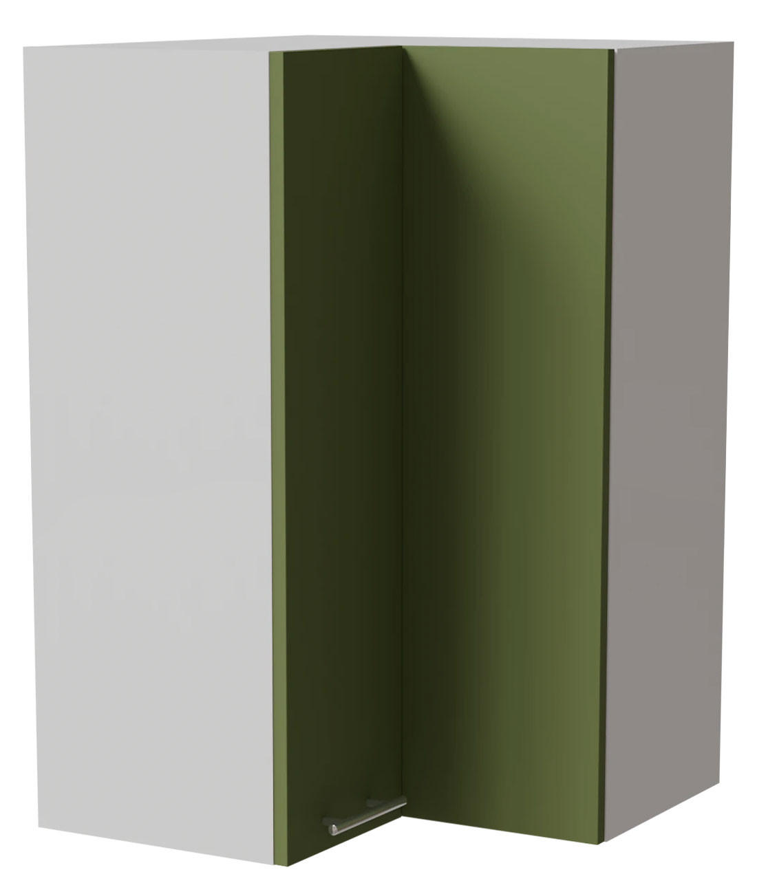 ECKHÄNGESCHRANK Brerra W14/60 Weiß / RAL 6025 farngrün Matt 60 / 60 / 96cm - Weiß/Grün, Holz/Holzwerkstoff (60/96/60cm) - Feldmann-Wohnen