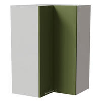 ECKHÄNGESCHRANK Brerra W14/60 Weiß / RAL 6025 farngrün Matt 60 / 60 / 96cm - Weiß/Grün, Holz/Holzwerkstoff (60/96/60cm) - Feldmann-Wohnen
