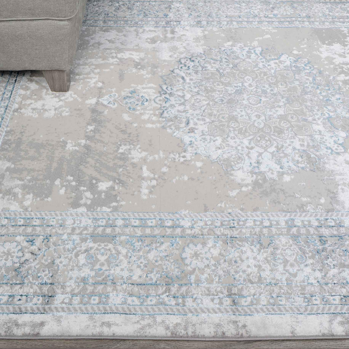WEBTEPPICH Victoria Blau - Blau, Textil (70/240cm) - Kukoon Rugs